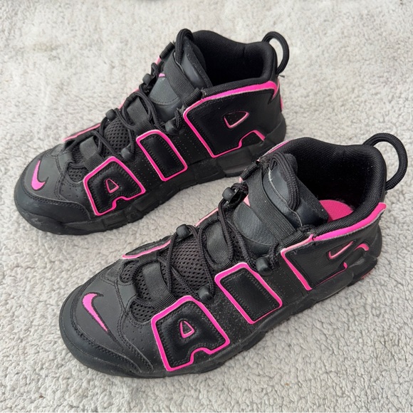 Nike Air More Uptempo Pink Blast Black 415082-003 Unisex GS Pippens Size 8.5 - Picture 1 of 10
